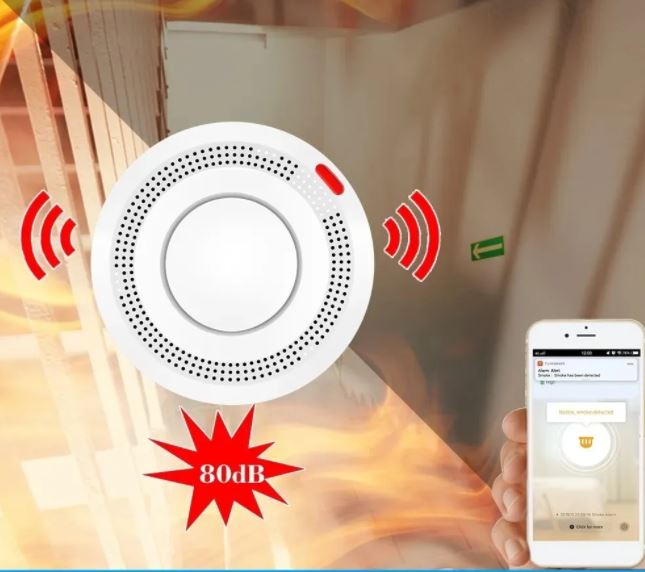Sensor De Humo Wifi Inteligente Inalambrico App Tuya Smart Alexa Google