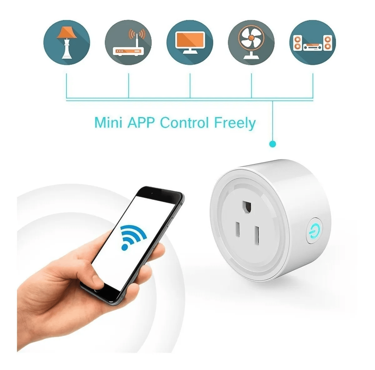 Enchufe Conector Tomacorriente Inteligente Smart Plug Wifi con App tuya  Smart Alexa Google Home
