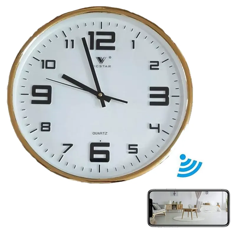 Camara Espia Wifi Reloj De Pared Hd De 30cm Audio Video App Celular